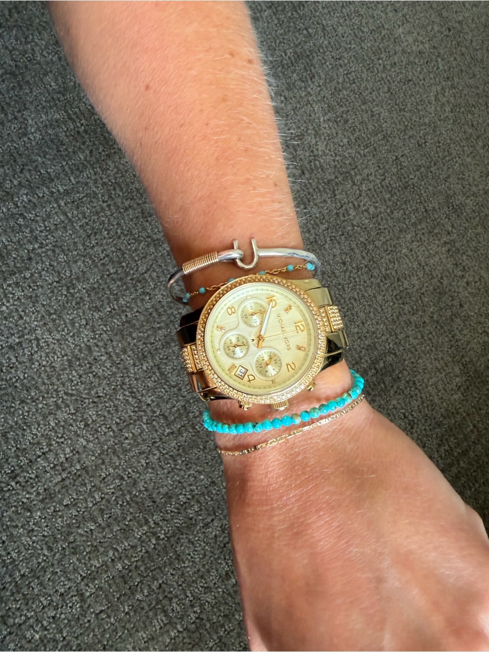 Michael Kors - Women’s Gold Crystal-Accent Watch - Picture 2 of 5